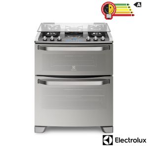 Fogão de Piso Electrolux de 05 Bocas com Duplo Forno Prata - 76DXV