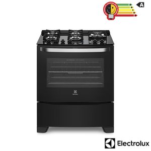 Fogão de Piso Electrolux de 05 Bocas com Mesa de Vidro e Queimador Tripla Chama Preto - 76GRS