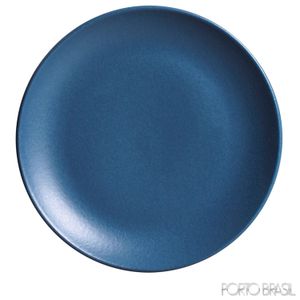 Pratos de Sobremesas com 06 Peças em Stoneware Coup Boreal Azul - Porto Brasil Cerâmica