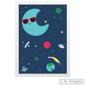 Pôster A4 com Moldura Lua Cool - A Mi Manera