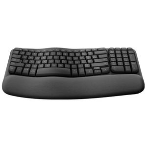 Teclado Ergonômico sem Fio Logitech Wave Keys Ergônomico, Bluetooth, Compatível Windows e Mac, Layout US Grafite