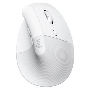 Mouse Sem Fio Logitech Lift com Ergonômico para Redução de Tensão Muscular, Silencioso, Bluetooth/USB - Branco