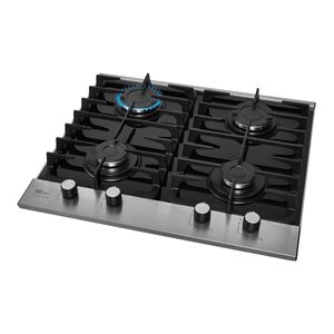 Cooktop a Gás Fischer 4 Bocas Platinium com Trempe de ferro fundido Mesa Vidro 33800-92121