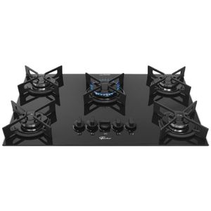 Cooktop a Gás Fischer 5 Bocas Fit Line Tripla Chama Trempe Iron