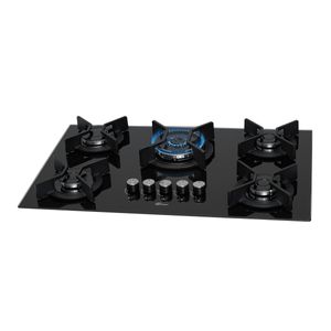 Cooktop a Gás Fischer 5 Bocas Tripla Chama Infinity com Trempe de ferro fundido Mesa Vidro 26298-57077