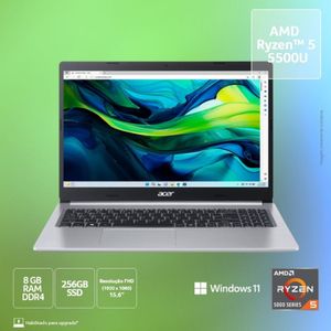 Notebook Acer A515-45-R5AT AMD Ryzen 5 5500U 8GB SSD 256GB 15,6 FHD Windows 11 Home