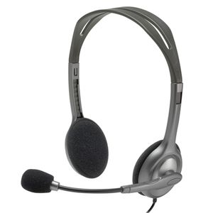 Headset com fio Logitech H111 com Microfone com Redução de Ruído e Conexão 3,5mm