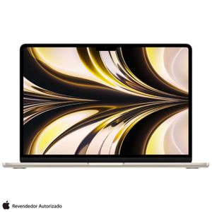 Notebook Apple MacBook Air 13" M2 (CPU de 8 núcleos e GPU de 8 núcleos, 8GB RAM , 256 GB SSD) - Estelar