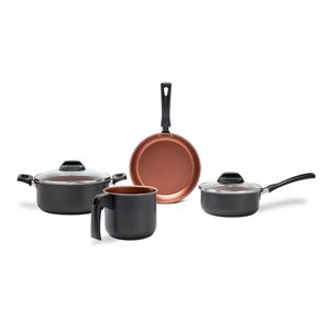 Jogo de Panelas Brinox Topázio Antiaderente Pró-Flon 4 Peças Cinza Range