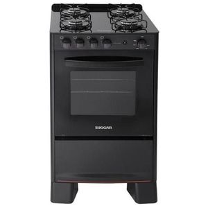 Fogão 4 Bocas Suggar Cook Glass Mesa de Vidro Preto  - Fgvcg410pt