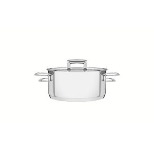 Caçarola Tramontina Brava Rasa Aço Inox com Tampa Plana 16 cm 1,4 L