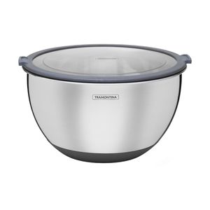Bowl Tramontina Cucina em Aço Inox com Tampa Plástica 25 cm 5 Litros