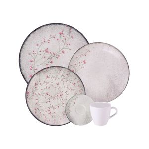 Aparelho de Jantar Tramontina Floralis em Porcelana Decorada 20 Peças