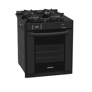 Fogão de Embutir Venax Gaudi Prisma 4 Bocas Preto Bivolt