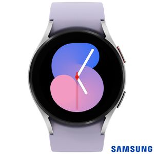 Galaxy Watch 5 BT 40mm Samsung Prata com 1,2", Pulseira em Fluorelastômero, Bluetooth e 16GB