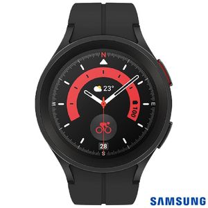 Galaxy Watch 5 Pro BT 45mm Samsung Preto com 1,4", Pulseira em Fluorelastômero, Bluetooth e 16GB