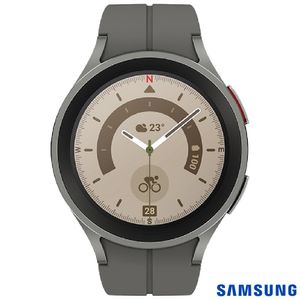 Galaxy Watch 5 Pro BT 45mm Samsung Titânio com 1,4", Pulseira em Fluorelastômero, Bluetooth e 16GB