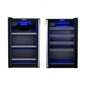 Conjunto Cervejeira Venax Blue Light 82L + Adega 24 Garrafas Porta Invertida Preto - 110V