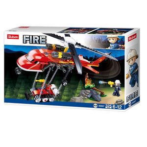 Blocos de Construção Cubic Jr Helicóptero de Bombeiro Multikids - BR2307 BR2307