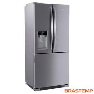 Refrigerador Brastemp Frost Free French Door Água e Gelo na Porta 515 Litros Inox BRH85AK