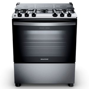 Fogão de Piso Brastemp de 05 Bocas com Turbo Chama e Grill Inox - BFS5GDR