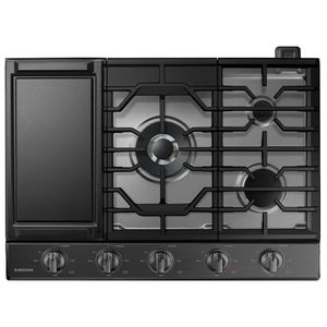 Cooktop a Gás Samsung em Inox com 05 Bocas, 05 Níveis de Potência e Conexão Wi-Fi Black - NA30N6555TG