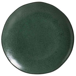 Conjunto de Pratos Rasos Orgânico Arauco com 06 Peças em Stoneware Verde - Porto Brasil