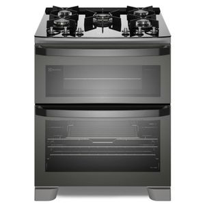 Fogão de Piso Electrolux de 05 Bocas Expert com Duplo Forno, Função Airfry Cinza - FE5AD