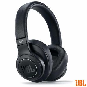 Fone de Ouvido Sem Fio JBL Headphone com Noise Cancelling em Couro Preto - JBLDUETBTNCBLK