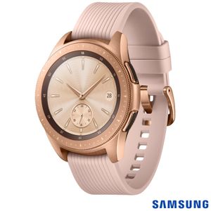 Galaxy Watch BT 42mm Samsung Dourado com 1,2?, Pulseira de Silicone, Bluetooth 4.2 e 4 GB