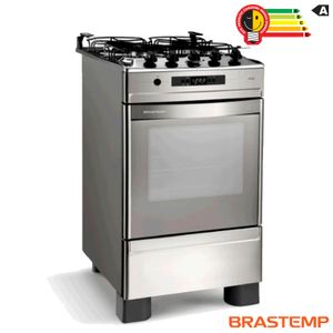 Fogão Brastemp 4 Bocas Inox com Grill e Timer Digital - BF150AR