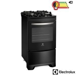 Fogão de Piso Electrolux de 04 Bocas sem Tampa e com Mesa de Vidro Preto - 52LPV