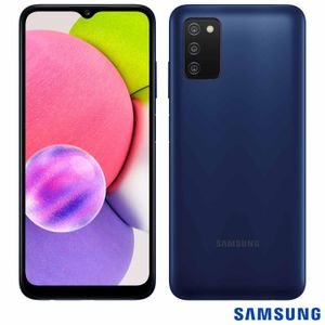 Samsung Galaxy A03s Azul, com Tela Infinita de 6,5", 4G, 64GB e Câmera Tripla de 13MP + 2MP + 2MP - SM-A037MZBGZTO