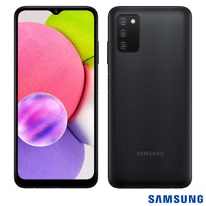 Samsung Galaxy A03s Preto, com Tela Infinita de 6,5", 4G, 64GB e Câmera Tripla de 13MP + 2MP + 2MP - SM-A037MZKGZTO