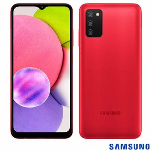 Samsung Galaxy A03s Vermelho, com Tela Infinita de 6,5", 4G, 64GB e Câmera Tripla de 13MP + 2MP + 2MP - SM-A037MZRG