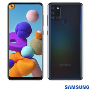 Samsung Galaxy A21s Preto, com Tela Infinita de 6,5", 4G, 64 GB e Câmera Quádrupla de 48MP+8MP+2MP+2MP - SM-A217MZK