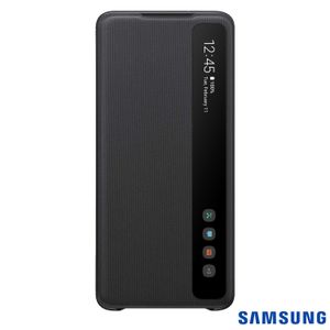 Capa Protetora Clear View para Galaxy S20 Plus Policarbonato e PU Preta - Samsung - EF-ZG985CBEGBR