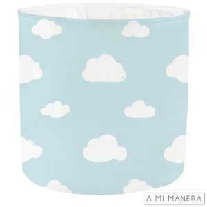 Cesto Organizador Redondo M Nuvens Branco e Azul - CES-04-M - A Mi Manera