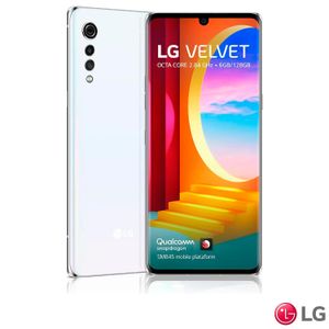 Smartphone Velvet Aurora White LG, com Tela de 6,8", 4G, 128GB e Câmera Tripla 48 MP + 8 MP + 5 MP - LMG910EMW.ABRA