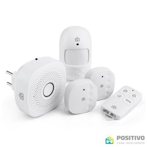 Kit Casa Segura Positivo com Central de Alarme, Controle Remoto e Sensor de Abertura e Movimento - 11140162