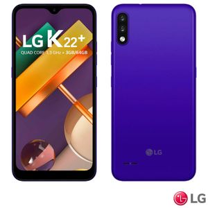 Smartphone K22+ Blue LG, com Tela de 6,2", 4G, 64GB e Câmera Dupla de 13 MP + 2 MP - LMK200BAW.ABRABL