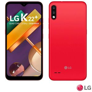 Smartphone K22+ Red LG, com Tela de 6,2", 4G, 64GB e Câmera Dupla de 13 MP + 2 MP - LMK200BAW.ABRARD