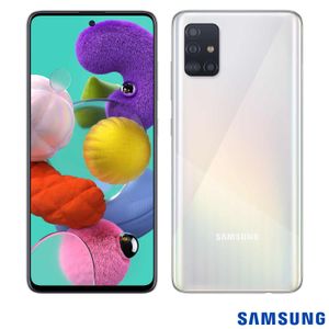 Samsung Galaxy A51 Branco, com Tela de 6,5", 4G, 128 GB e Câmera Quádrupla de 48MP+12MP+5MP+5MP - SM-A515FZWBZTO