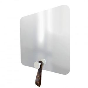 Espelho Funcional Hook Branco Alça Corino 50x50 cm Quadrado