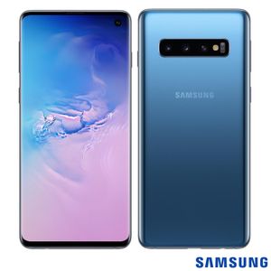 Samsung Galaxy S10 Azul, com Tela Infinita de 6,1", 4G, 128GB e Câmera Tripla de 12MP+12MP+16MP - SM-G973FZBJZTO