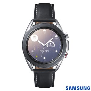 Galaxy Watch3 41mm Samsung Prata com 1,4", Pulseira de Couro, Bluetooth, LTE e 8GB - SM-R855FZSPZTO