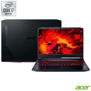 Notebook Acer®, Intel® Core? i7 10750H, 8GB, 512GB SSD, Tela de 15,6" 144Hz, Nvidia GTX 1650, Black - AN515-55-73R9