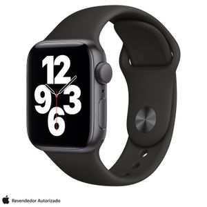 Apple Watch SE (GPS, 40mm) Caixa de Alumínio cinza espacial Pulseira preta