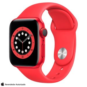 Apple Watch Series 6 (PRODUCT) RED, 40mm, GPS+Celular, com Pulseira Esportiva (PRODUCT) RED