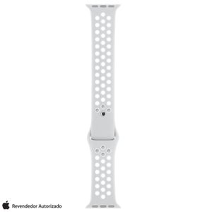 Pulseira Esportiva Nike para Apple Watch em Fluorelastômero, Platina e Branco 38 mm - MQ2J2BZ/A